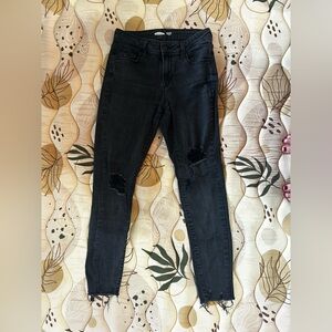 Old Navy Black Distressed Skinny Jeans